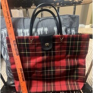 Scottish Red Tartan Plaid Crossbody Handbag Tote Purse Bag